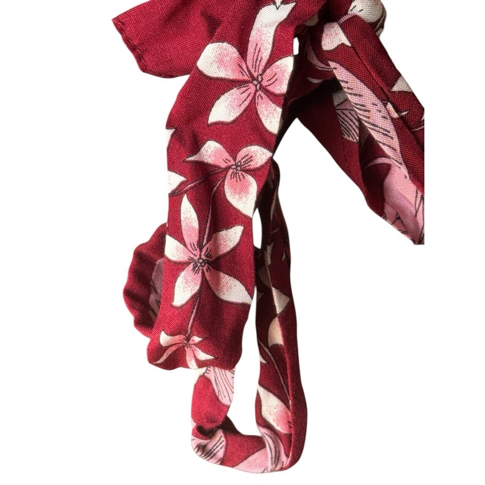Free People Smocked Mini Dress Women's Small Petite SP Maroon Floral Boho - Picture 3 of 6